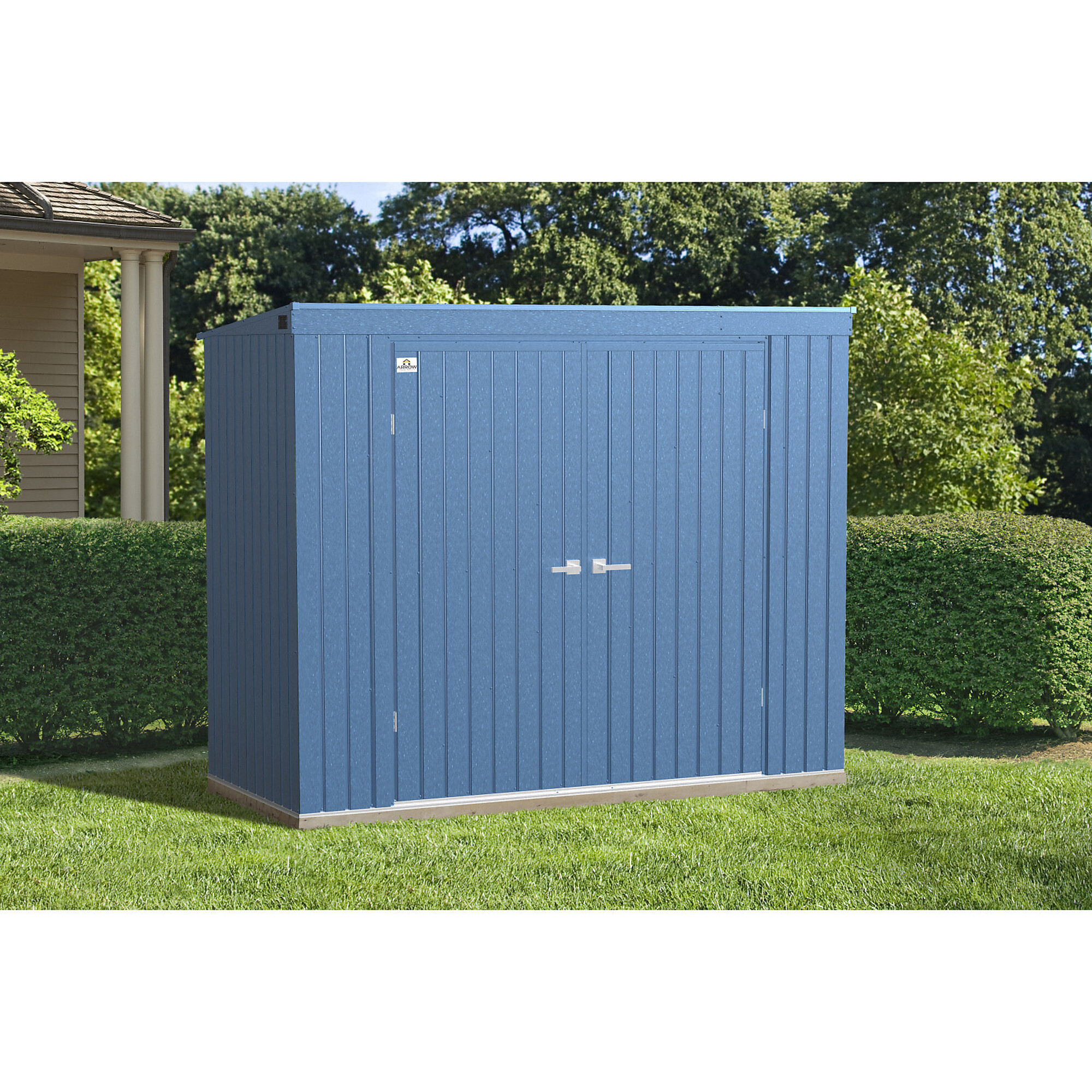 Arrow Storage Products, Elite Steel Shed 8x4 Blue Grey EP84BG, Length 4 ft, Width 8 ft, Model# EP84BG